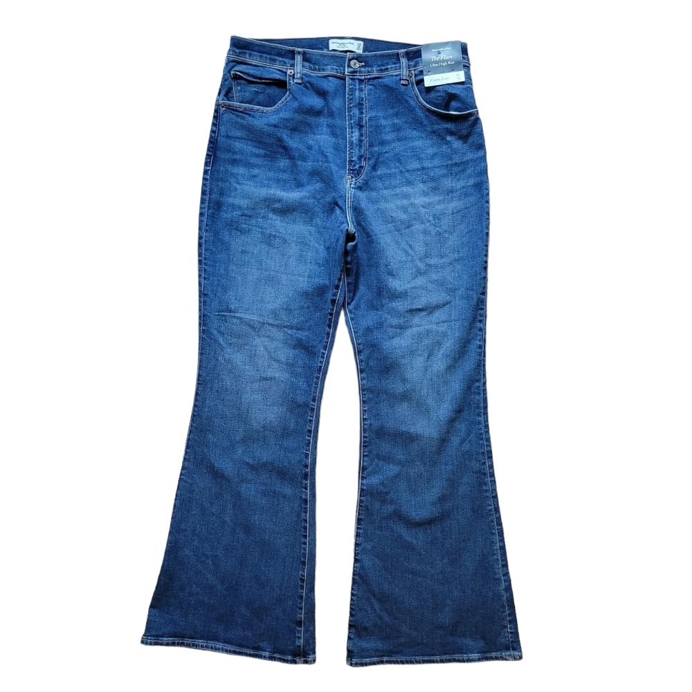 Abercrombie & Fitch Women's Dark Blue Flare Jeans